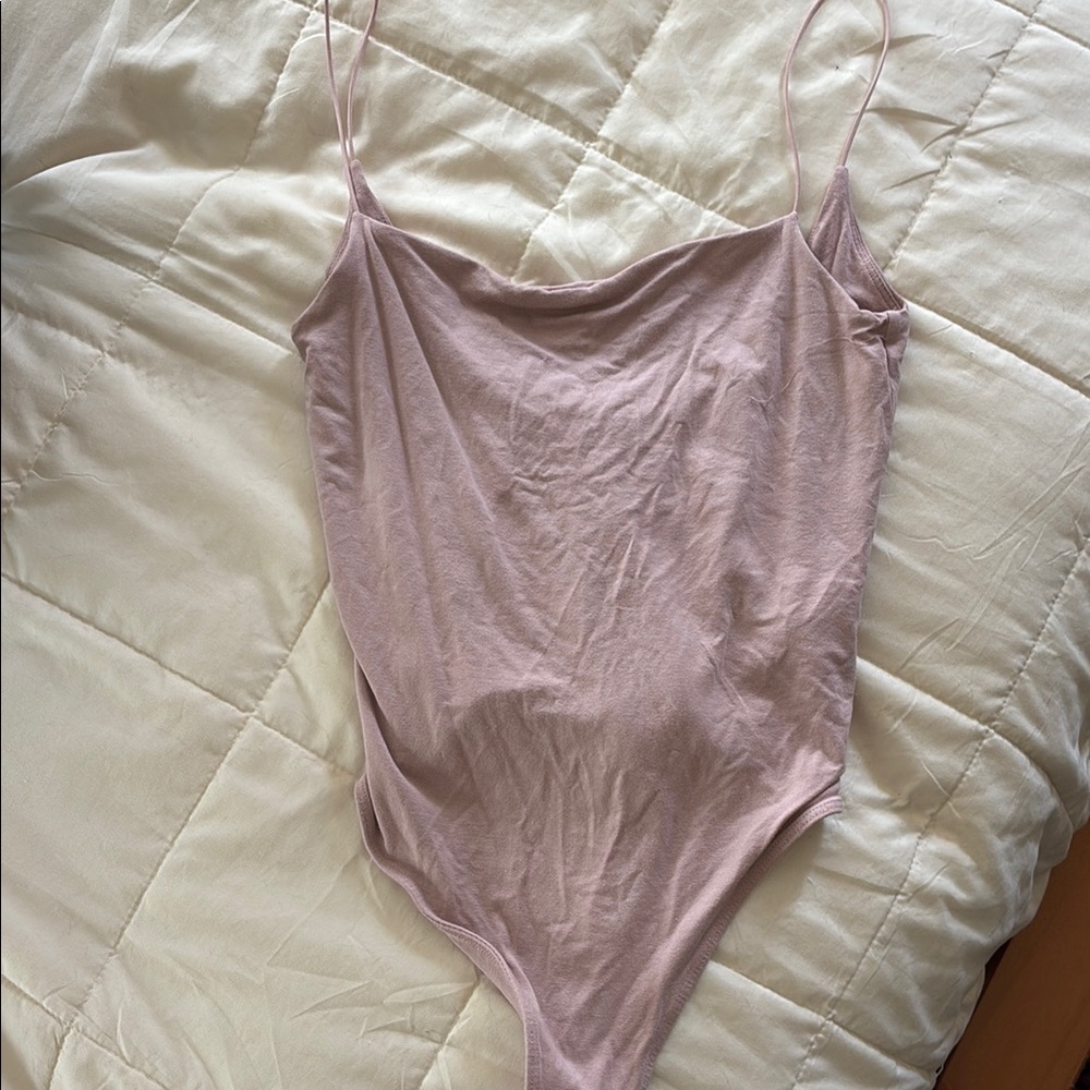Elegant Wilfred Aritzia Pink Spaghetti Strap Bodysuit Small